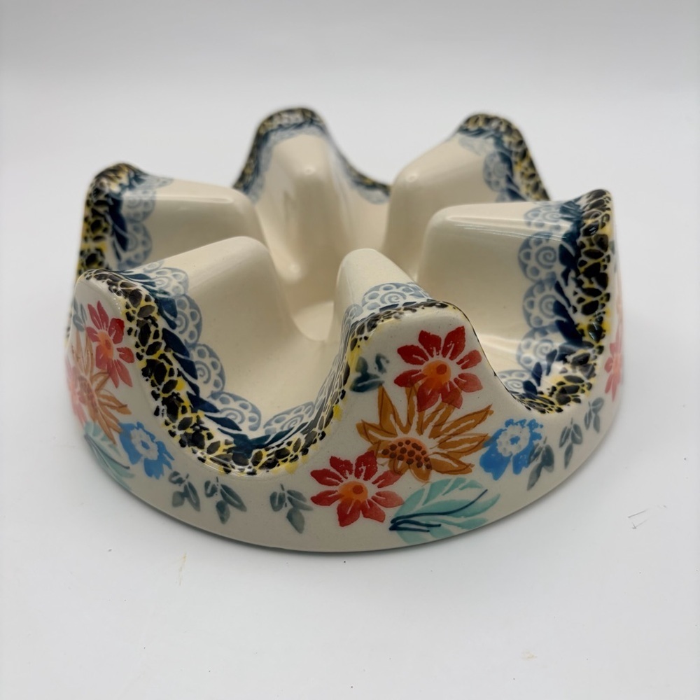 Polish Pottery Tea Warmer | Handmade in Poland Floral Stoneware | Microwave Safe - Picture 5 of 10